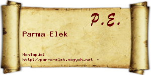 Parma Elek névjegykártya